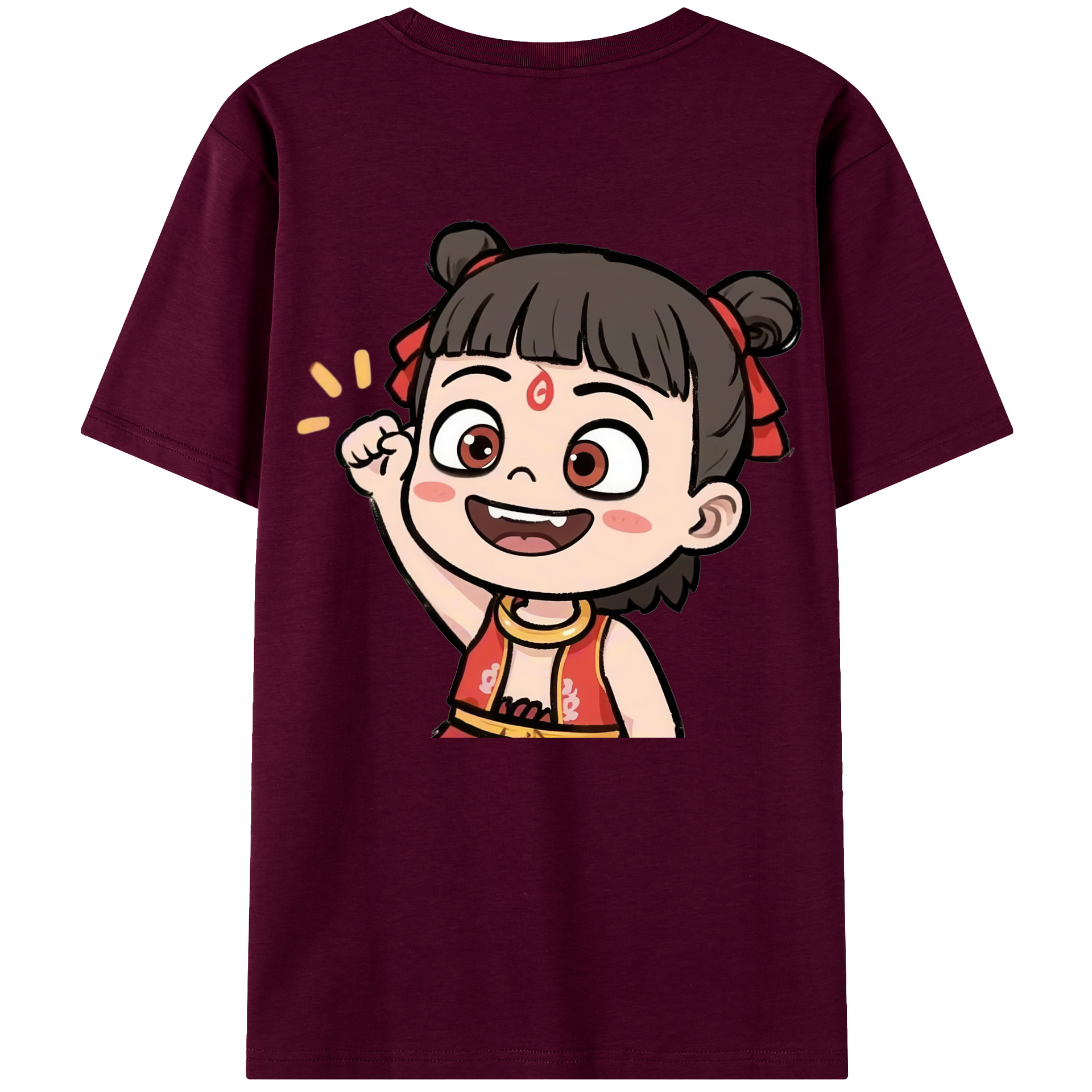 （画像用） Ne Zha 2 ナタ 魔童の大暴れ レディース半袖Tシャツ(バックプリント)